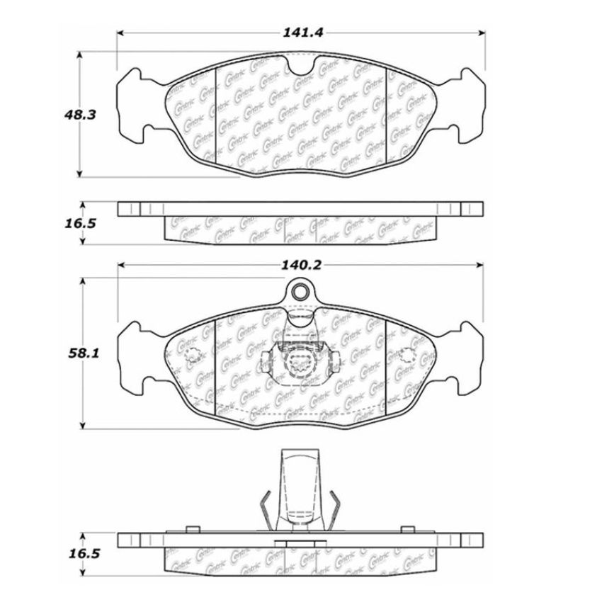 CENTRIC PARTS 105.06881 Posi Quiet Ceramic Brake Pads with Shims and Hardware