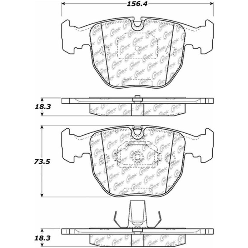 CENTRIC PARTS 105.06911 Posi Quiet Ceramic Brake Pads with Shims and Hardware
