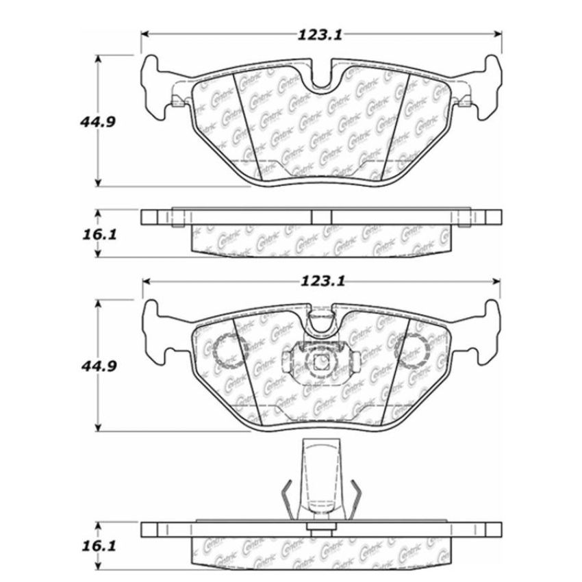 CENTRIC PARTS 105.06922 Posi Quiet Ceramic Brake Pads with Shims and Hardware