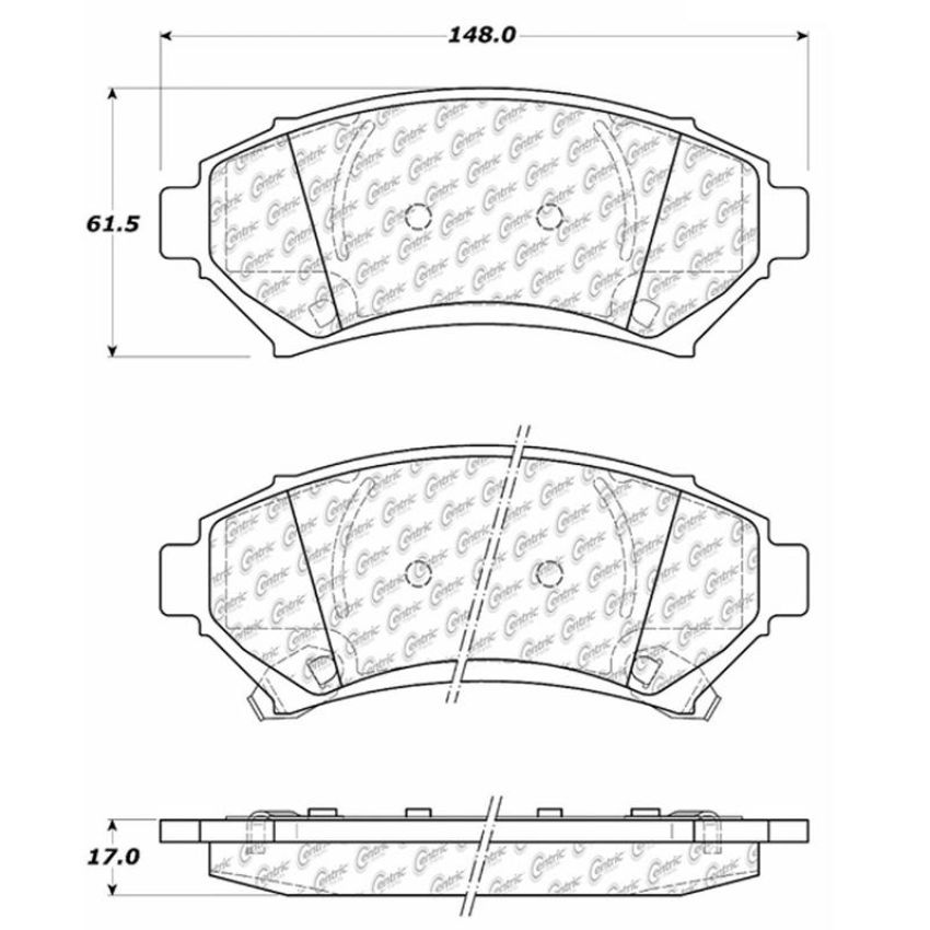 CENTRIC PARTS 105.06990 Posi Quiet Ceramic Brake Pads with Shims and Hardware