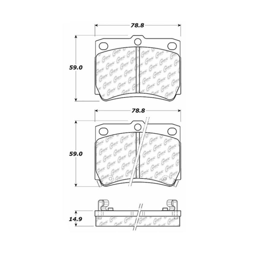 CENTRIC PARTS 105.07330 Posi Quiet Ceramic Brake Pads with Shims and Hardware