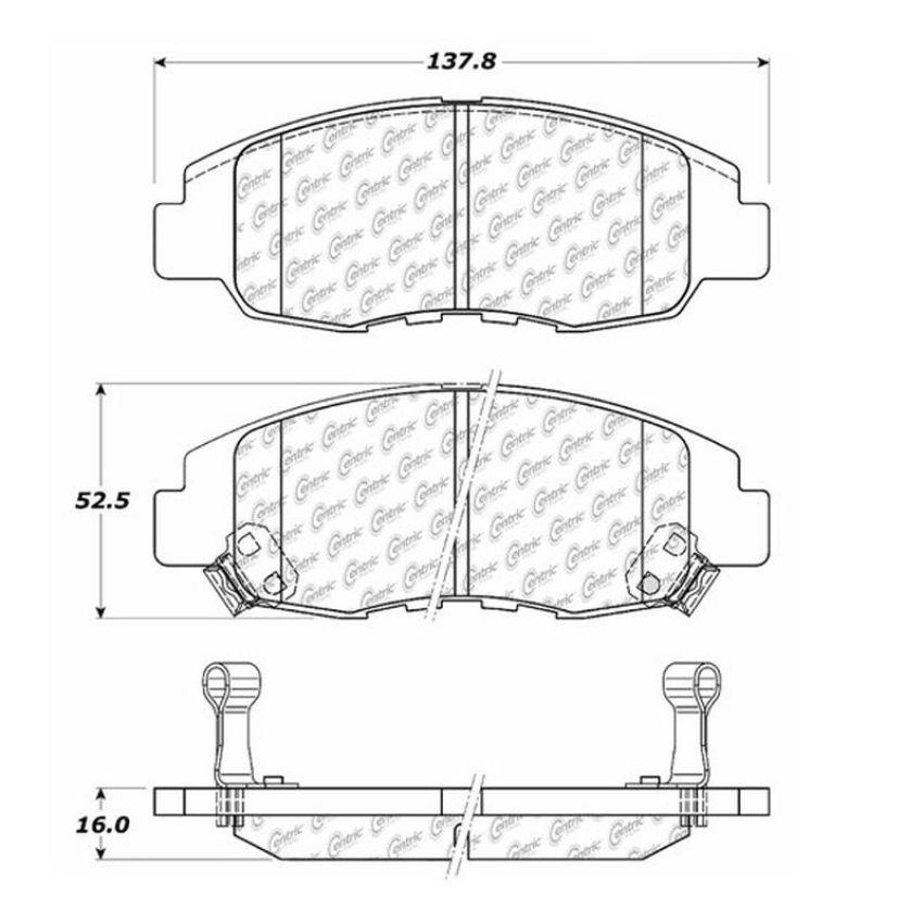 CENTRIC PARTS 105.07640 Posi Quiet Ceramic Brake Pads with Shims and Hardware