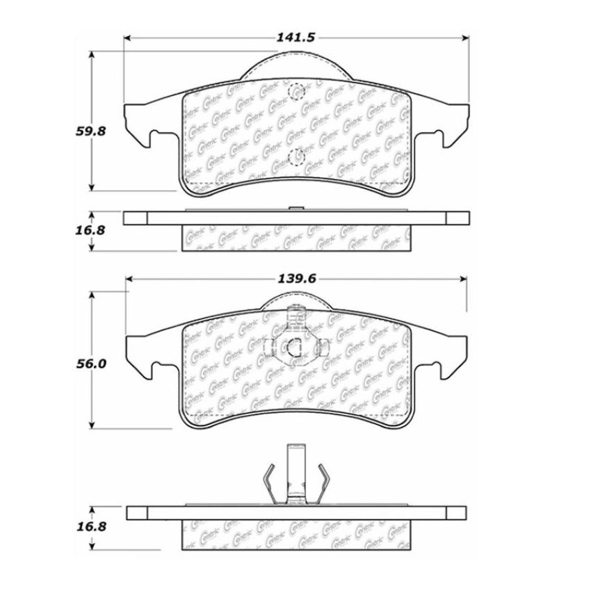 CENTRIC PARTS 105.07910 Posi Quiet Ceramic Brake Pads with Shims and Hardware