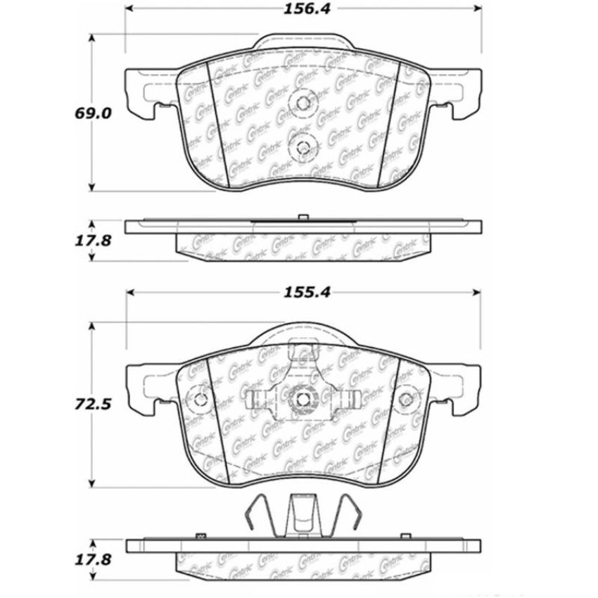 CENTRIC PARTS 105.07940 Posi Quiet Ceramic Brake Pads with Shims and Hardware
