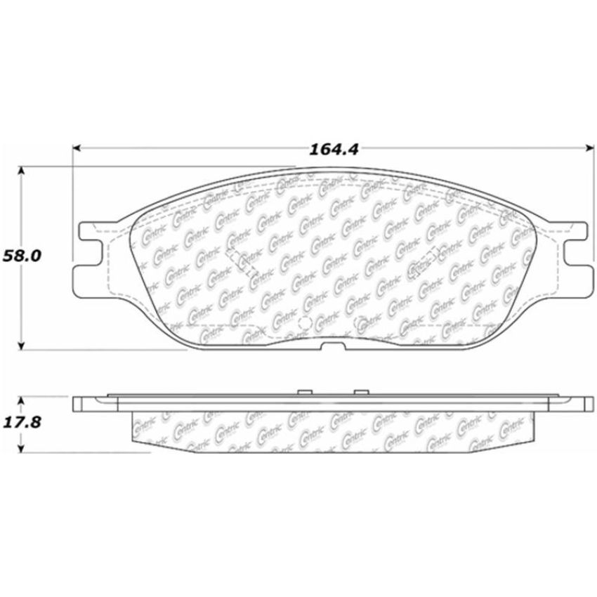 CENTRIC PARTS 105.08030 Posi Quiet Ceramic Brake Pads with Shims and Hardware