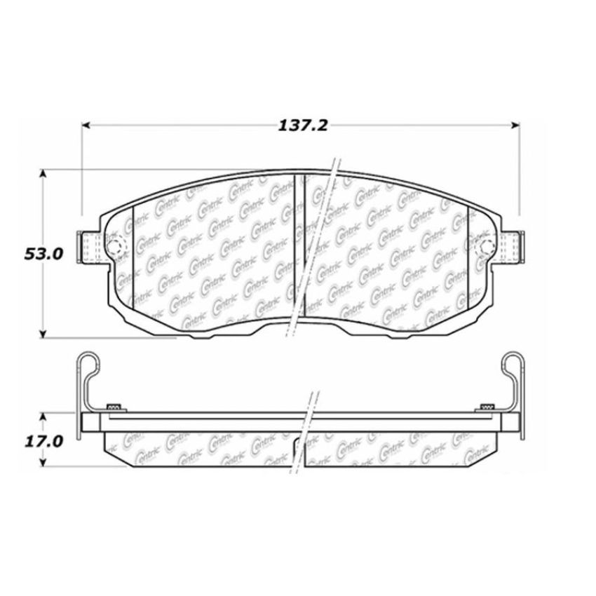 CENTRIC PARTS 105.08150 Posi Quiet Ceramic Brake Pads with Shims and Hardware