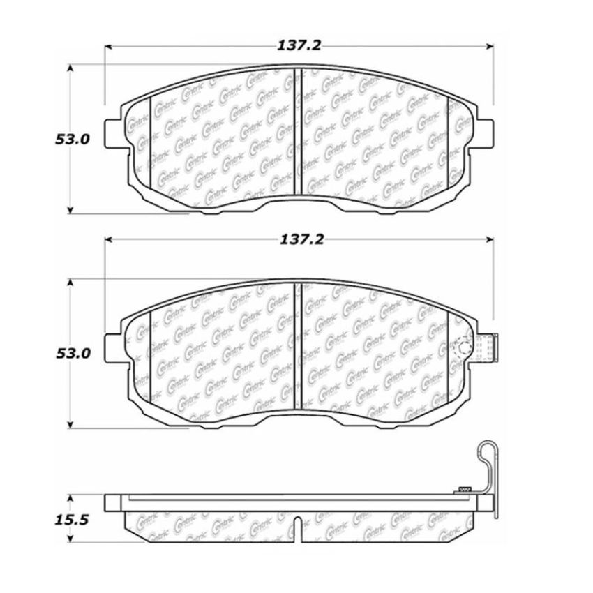 CENTRIC PARTS 105.08152 Posi Quiet Ceramic Brake Pads with Shims and Hardware