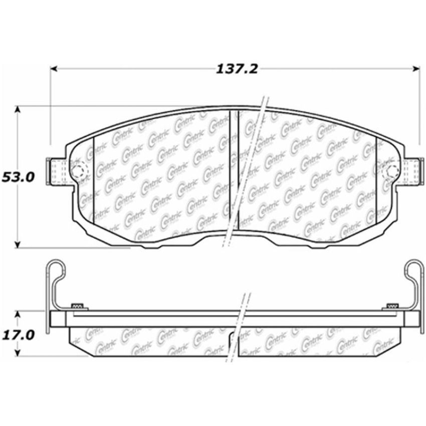 CENTRIC PARTS 105.08153 Posi Quiet Ceramic Brake Pads with Shims and Hardware