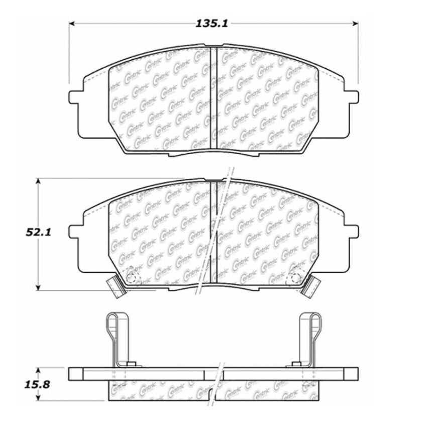 CENTRIC PARTS 105.08290 Posi Quiet Ceramic Brake Pads with Shims and Hardware