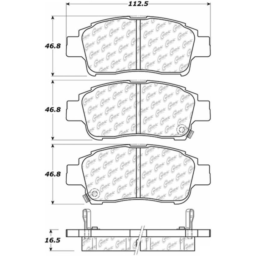 CENTRIC PARTS 105.08310 Posi Quiet Ceramic Brake Pads with Shims and Hardware