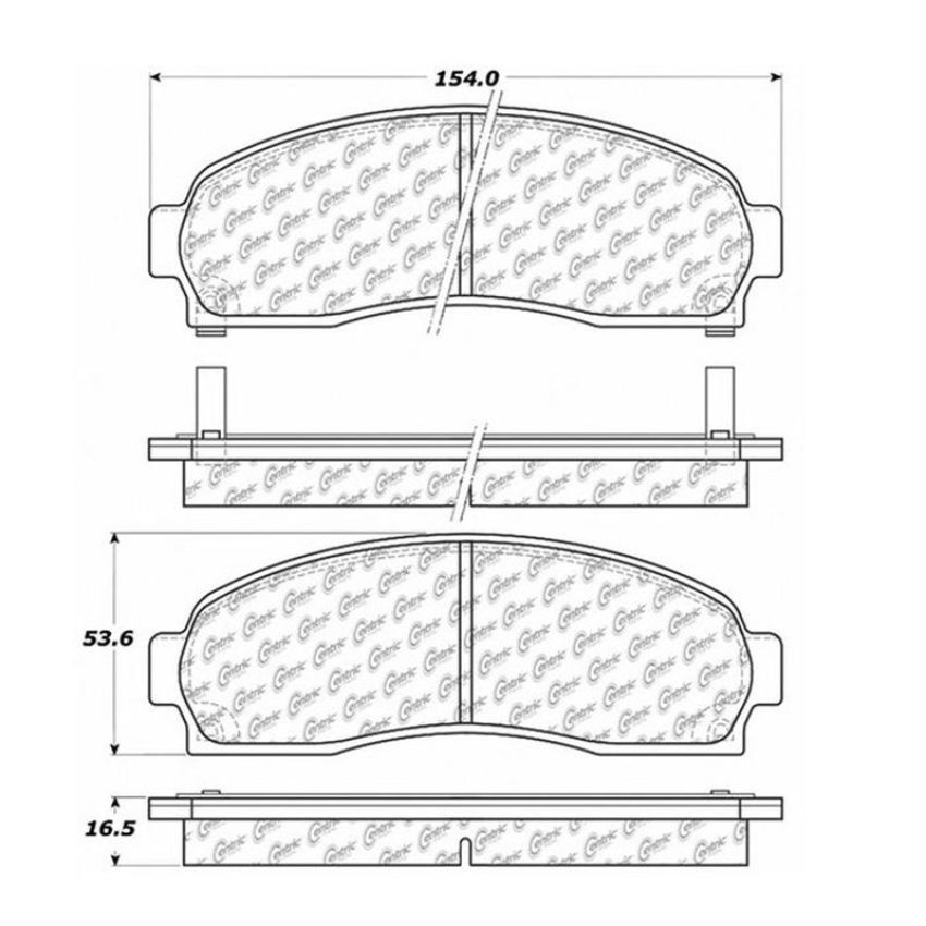 CENTRIC PARTS 105.08330 Posi Quiet Ceramic Brake Pads with Shims and Hardware