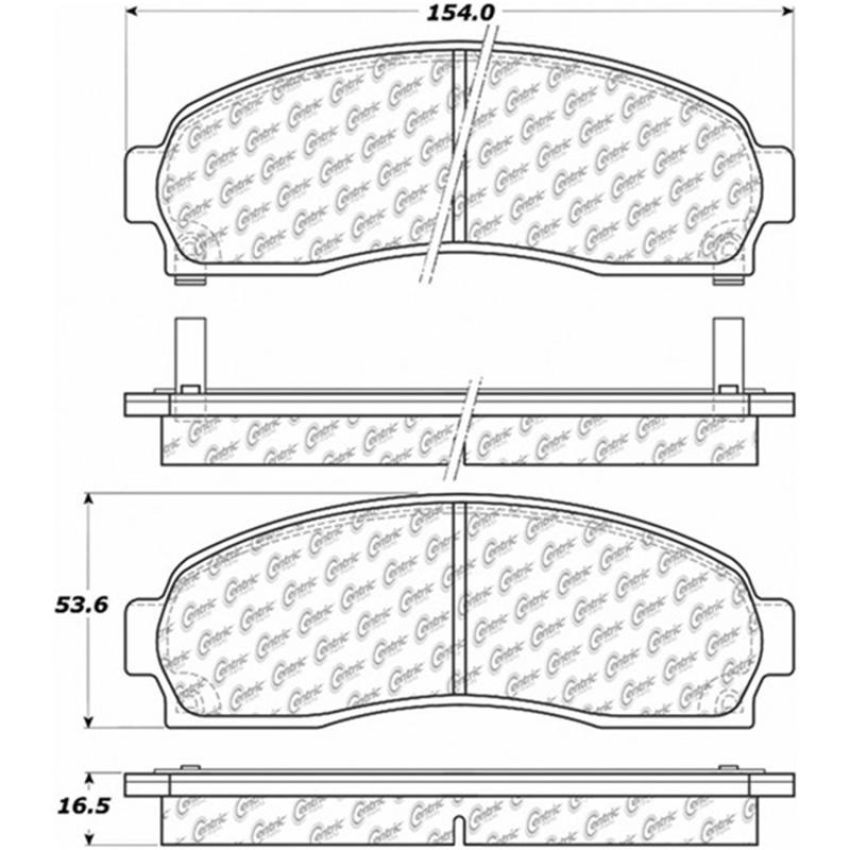 CENTRIC PARTS 105.08331 Posi Quiet Ceramic Brake Pads with Shims and Hardware