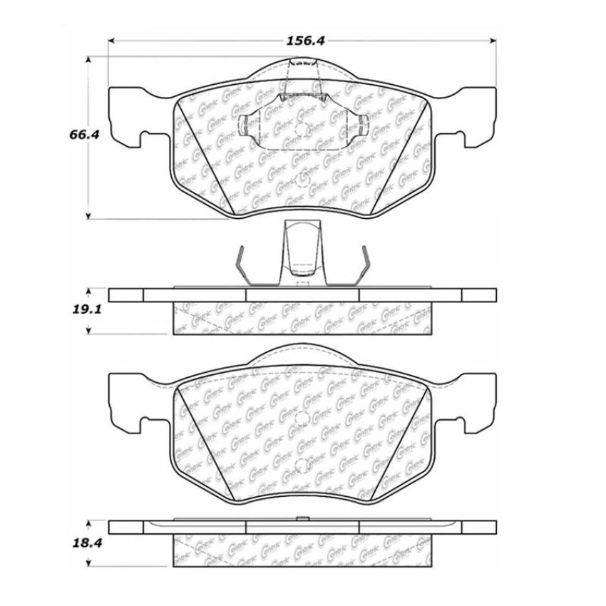 CENTRIC PARTS 105.08430 Posi Quiet Ceramic Brake Pads with Shims and Hardware
