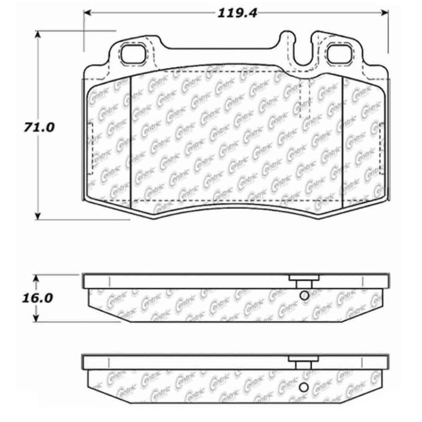 CENTRIC PARTS 105.08472 Posi Quiet Ceramic Brake Pads with Shims and Hardware