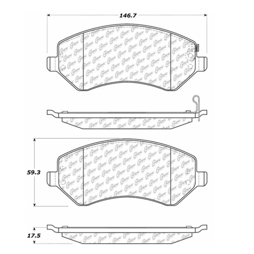 CENTRIC PARTS 105.08560 Posi Quiet Ceramic Brake Pads with Shims and Hardware