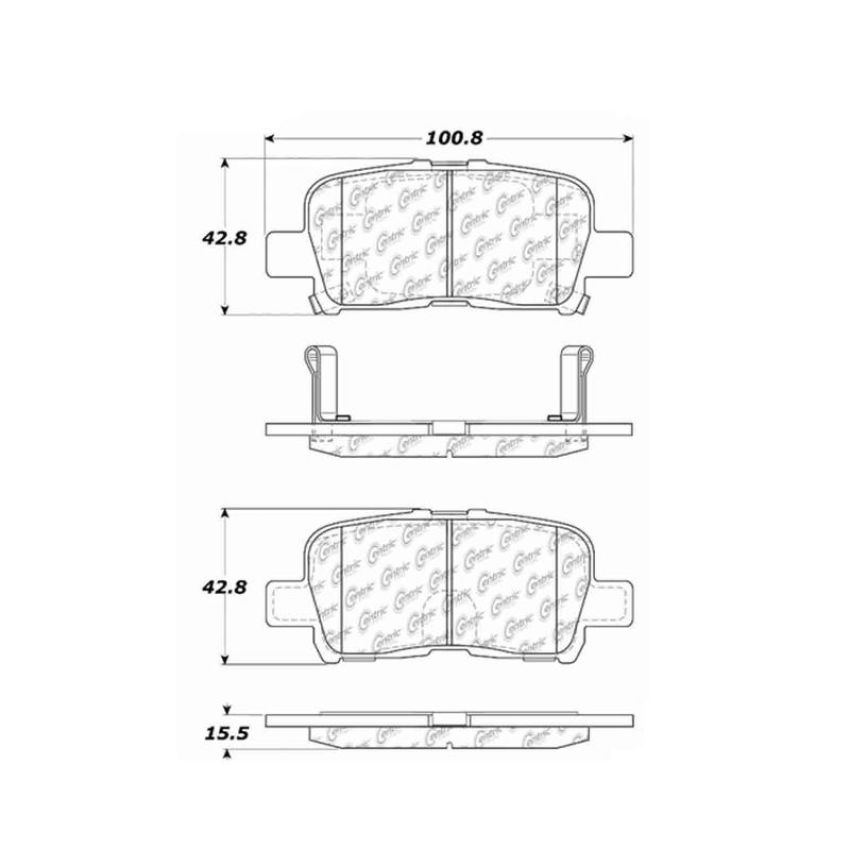 CENTRIC PARTS 105.08650 Posi Quiet Ceramic Brake Pads with Shims and Hardware