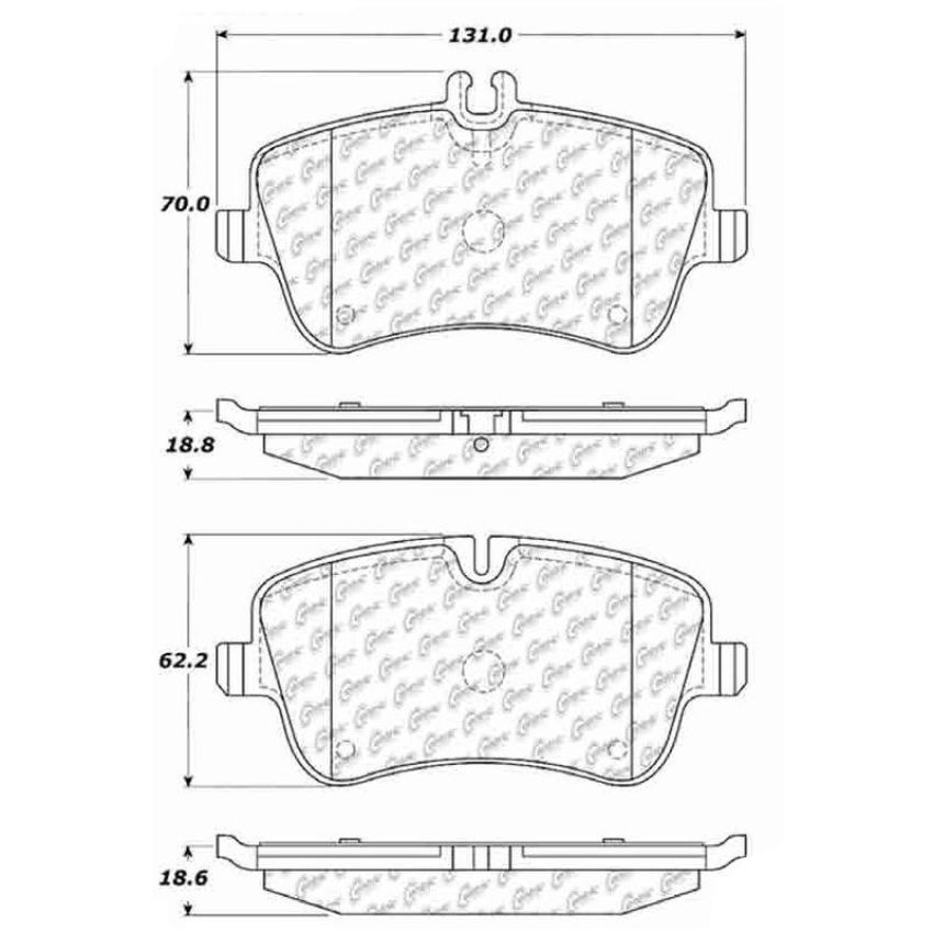 CENTRIC PARTS 105.08721 Posi Quiet Ceramic Brake Pads with Shims and Hardware
