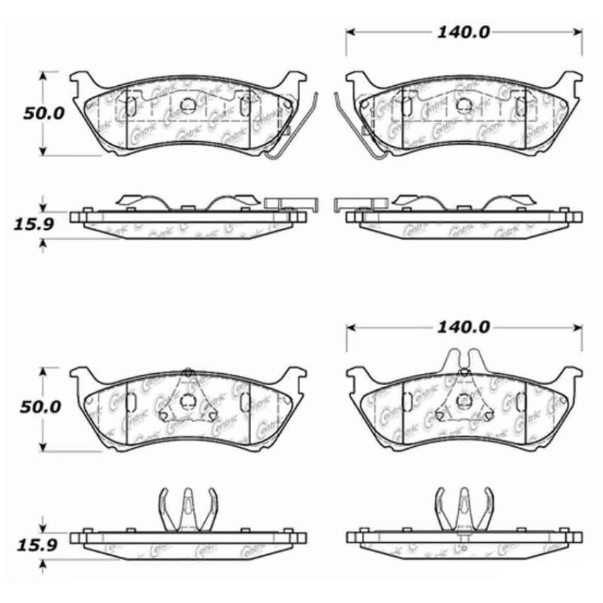 CENTRIC PARTS 105.08750 Posi Quiet Ceramic Brake Pads with Shims and Hardware