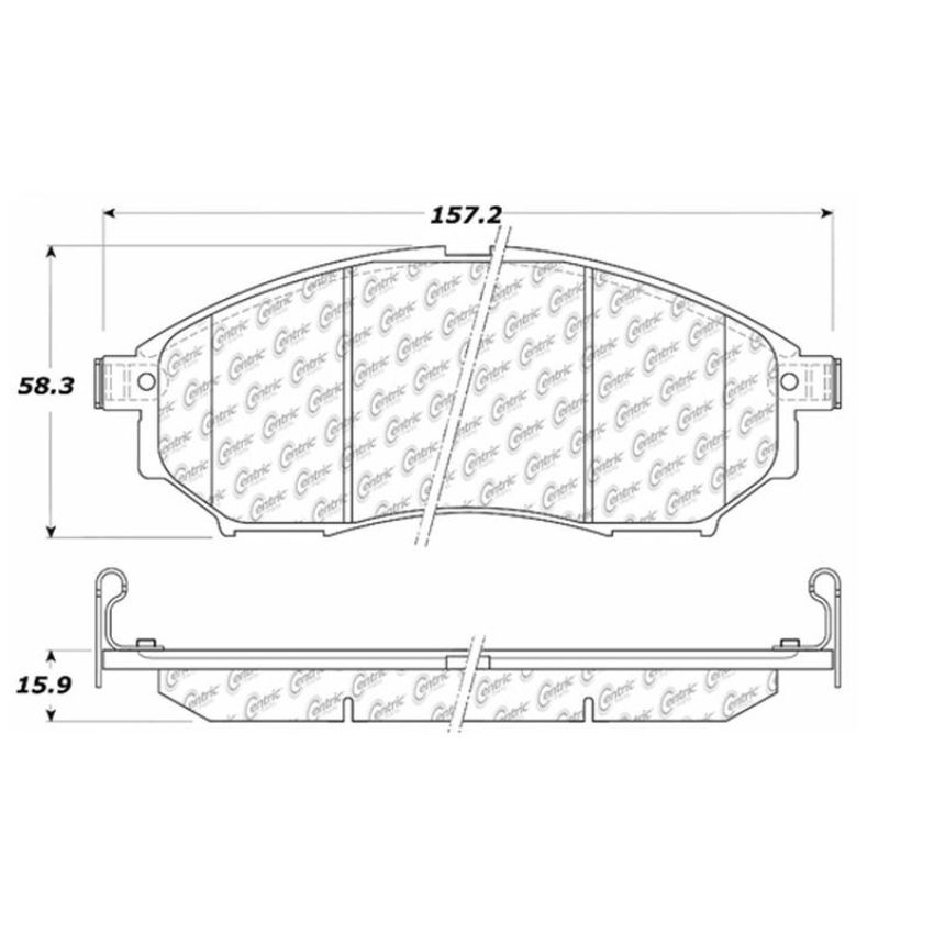 CENTRIC PARTS 105.08880 Posi Quiet Ceramic Brake Pads with Shims and Hardware