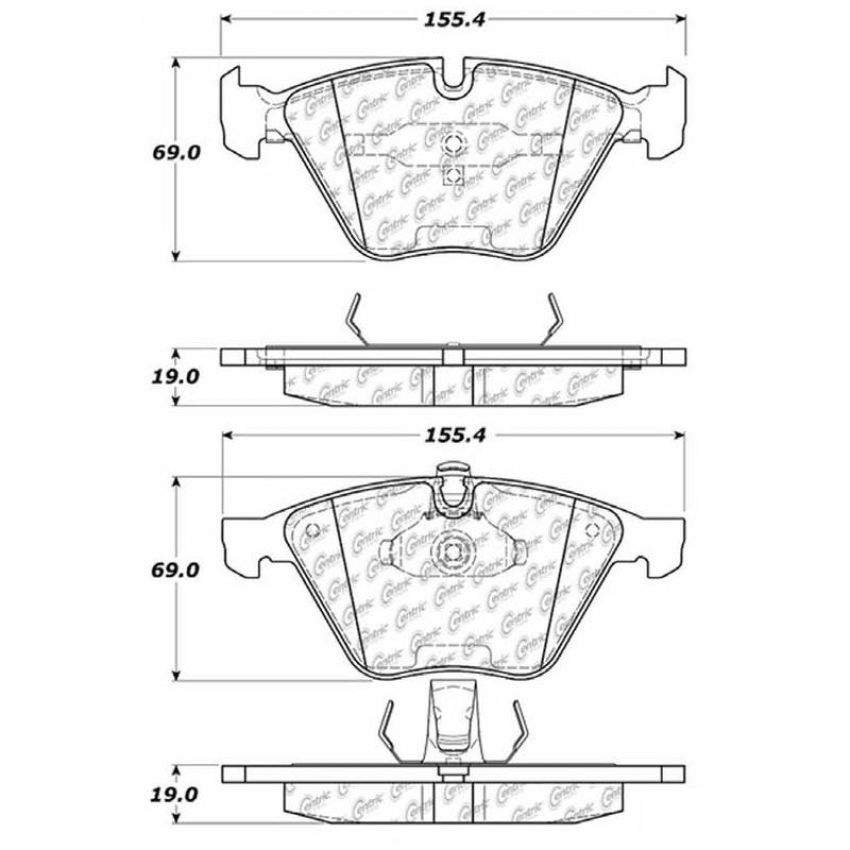 CENTRIC PARTS 105.09180 Posi Quiet Ceramic Brake Pads with Shims and Hardware