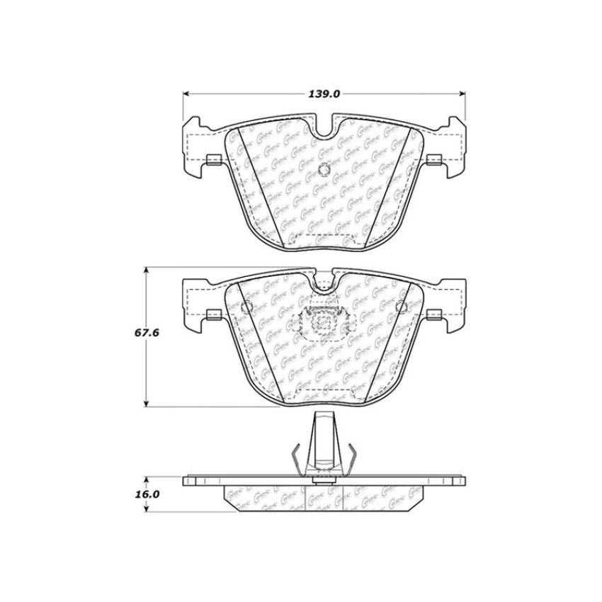 CENTRIC PARTS 105.09190 Posi Quiet Ceramic Brake Pads with Shims and Hardware