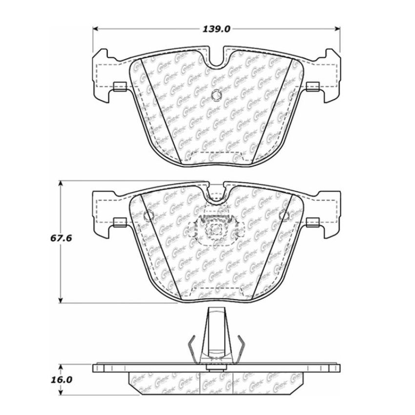 CENTRIC PARTS 105.09193 Posi Quiet Ceramic Brake Pads with Shims and Hardware