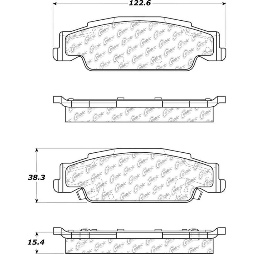 CENTRIC PARTS 105.09220 Posi Quiet Ceramic Brake Pads with Shims and Hardware