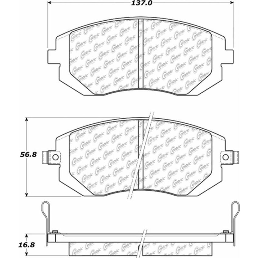 CENTRIC PARTS 105.09290 Posi Quiet Ceramic Brake Pads with Shims and Hardware