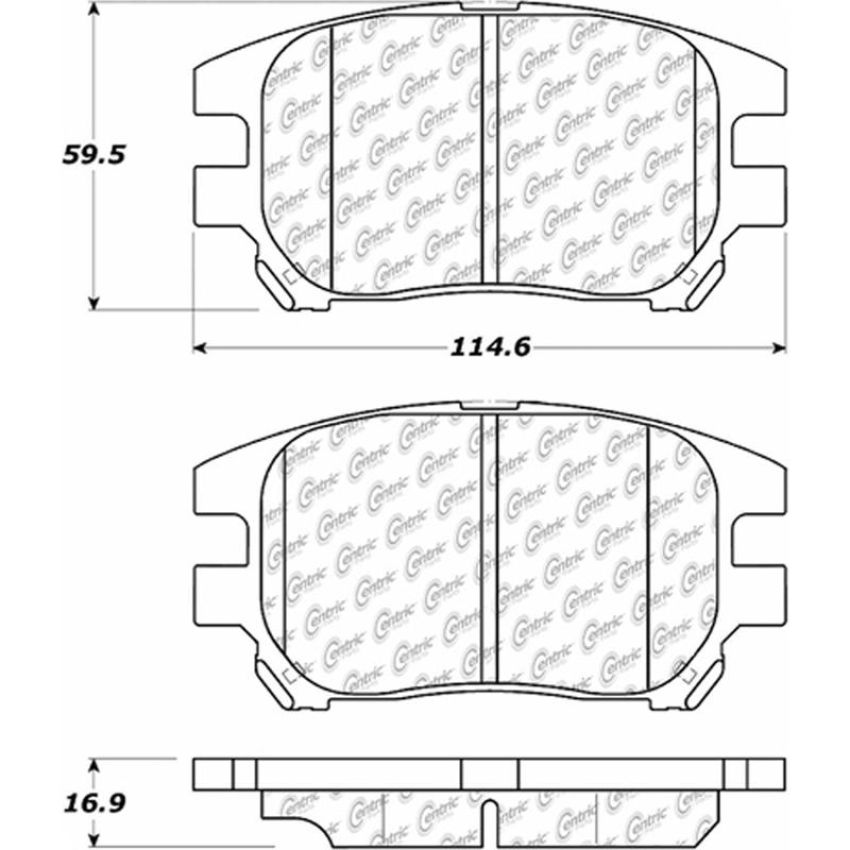 CENTRIC PARTS 105.09300 Posi Quiet Ceramic Brake Pads with Shims and Hardware