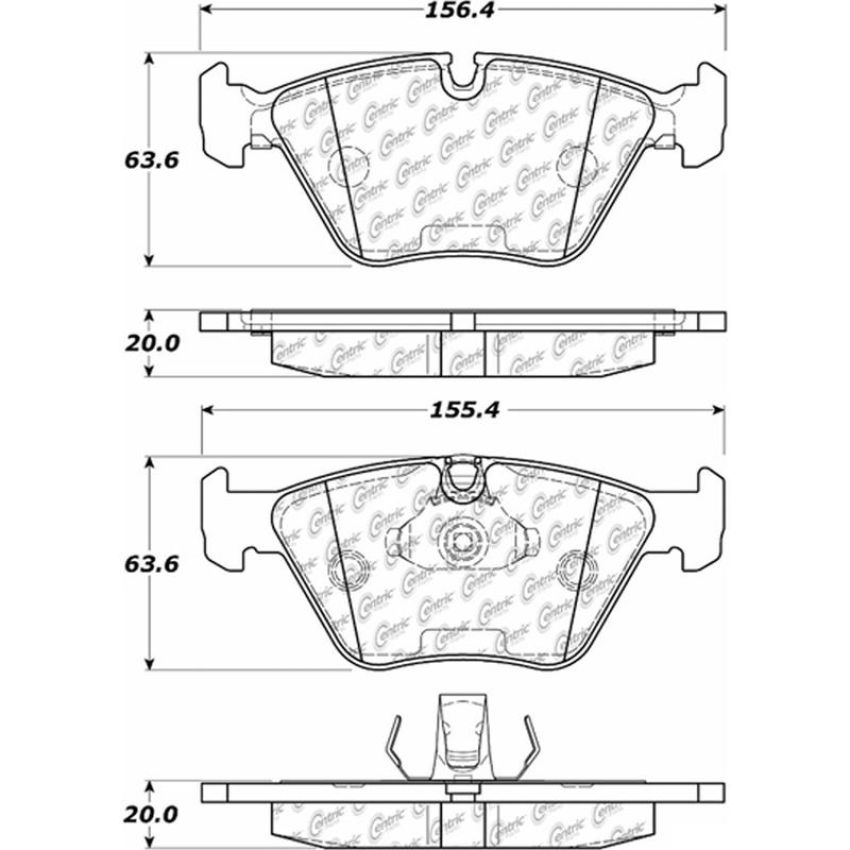 CENTRIC PARTS 105.09460 Posi Quiet Ceramic Brake Pads with Shims and Hardware