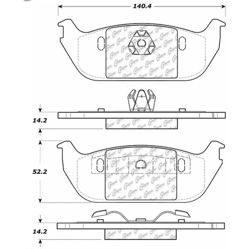 CENTRIC PARTS 105.09520 Posi Quiet Ceramic Brake Pads with Shims and Hardware
