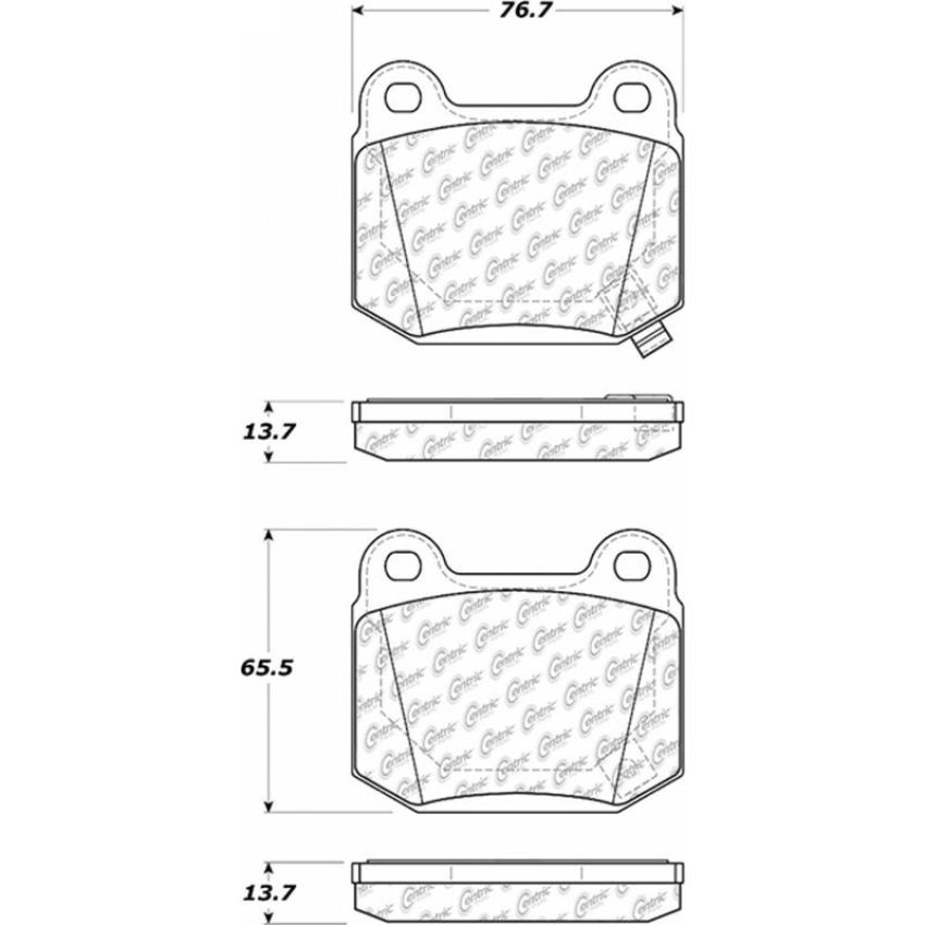 CENTRIC PARTS 105.09610 Posi Quiet Ceramic Brake Pads with Shims and Hardware