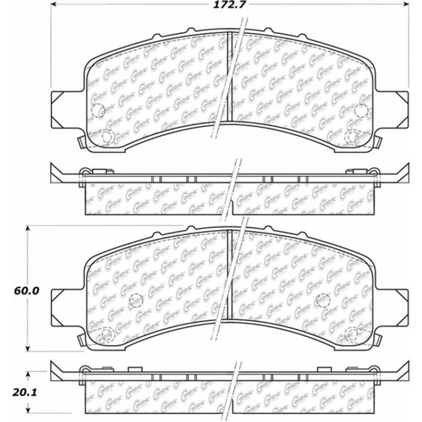 CENTRIC PARTS 105.09740 Posi Quiet Ceramic Brake Pads with Shims and Hardware
