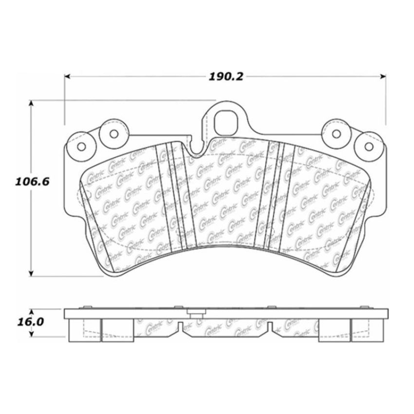CENTRIC PARTS 105.09770 Posi Quiet Ceramic Brake Pads with Shims and Hardware