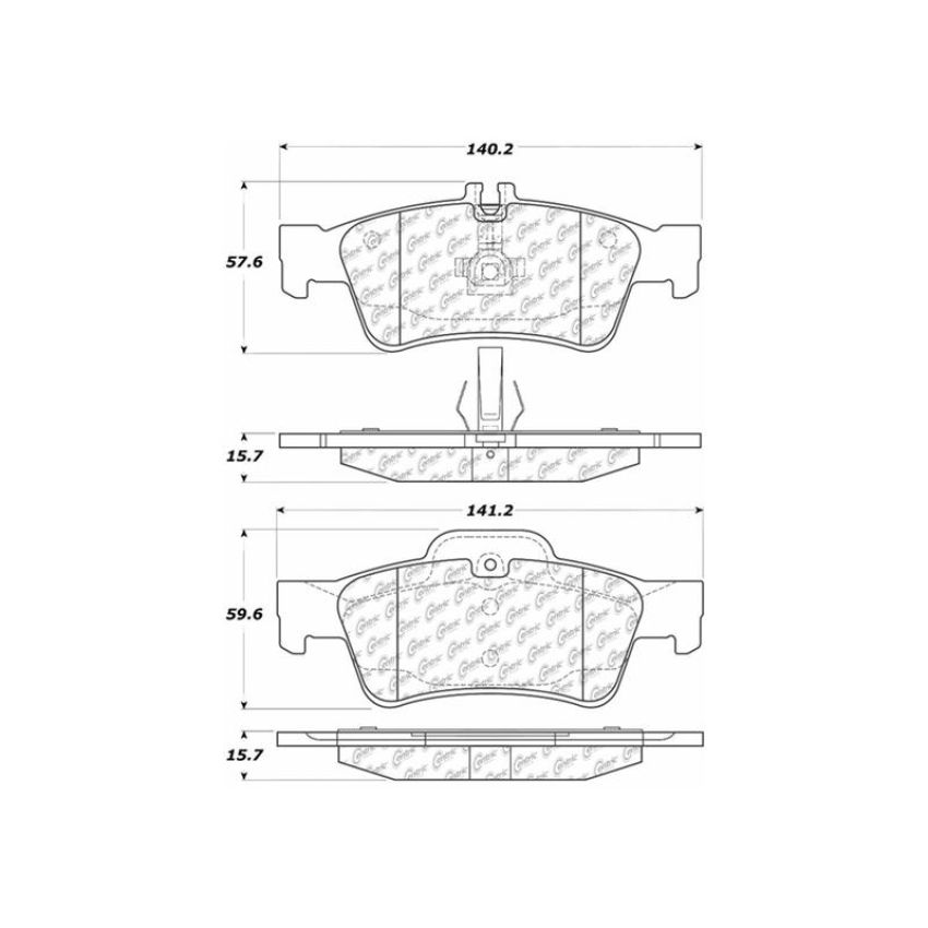 CENTRIC PARTS 105.09860 Posi Quiet Ceramic Brake Pads with Shims and Hardware