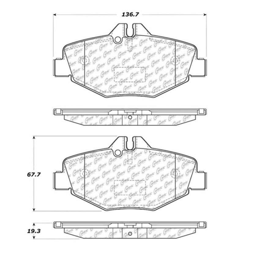 CENTRIC PARTS 105.09870 Posi Quiet Ceramic Brake Pads with Shims and Hardware