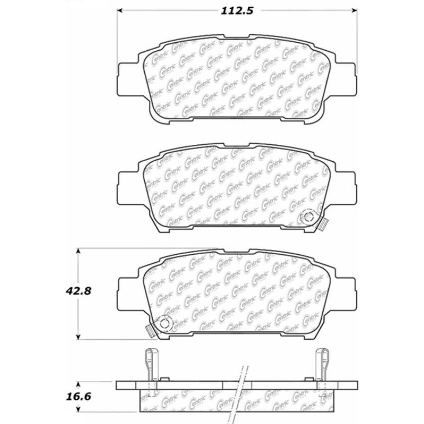 CENTRIC PARTS 105.09950 Posi Quiet Ceramic Brake Pads with Shims and Hardware