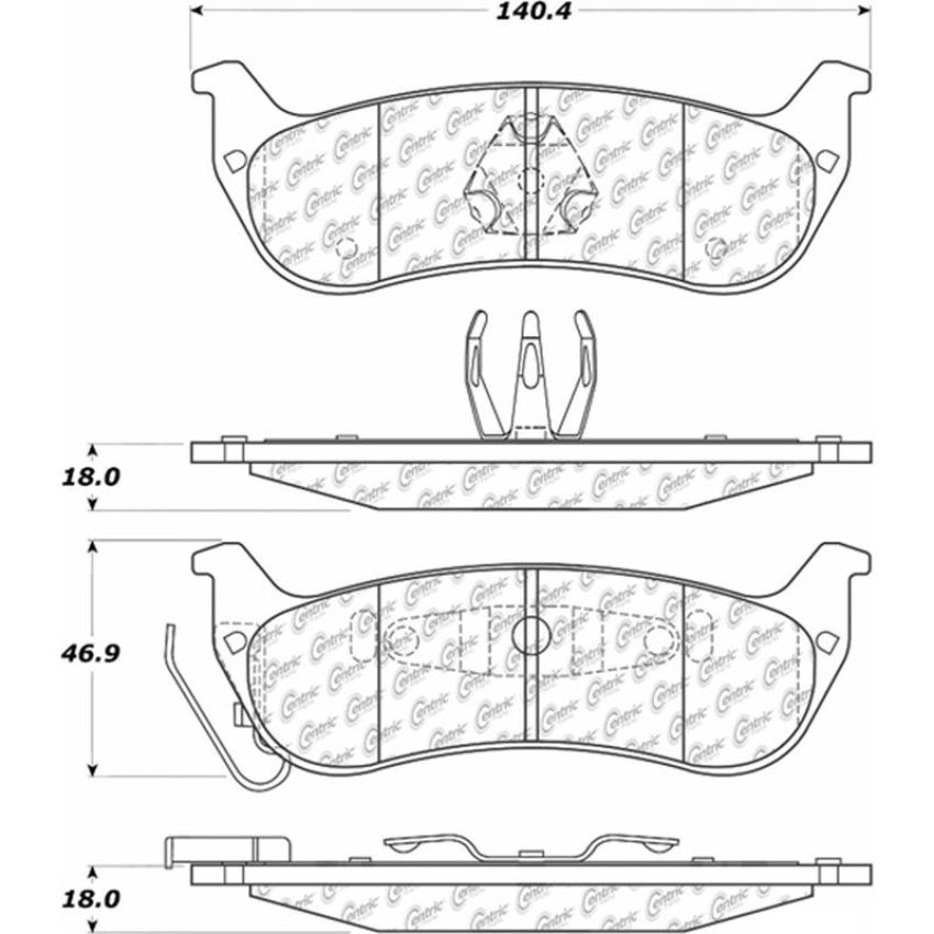 CENTRIC PARTS 105.09980 Posi Quiet Ceramic Brake Pads with Shims and Hardware