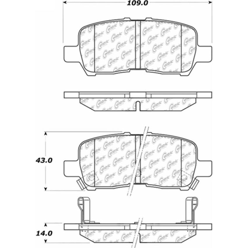 CENTRIC PARTS 105.09990 Posi Quiet Ceramic Brake Pads with Shims and Hardware