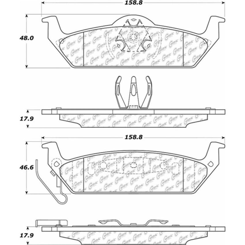 CENTRIC PARTS 105.10120 Posi Quiet Ceramic Brake Pads with Shims and Hardware