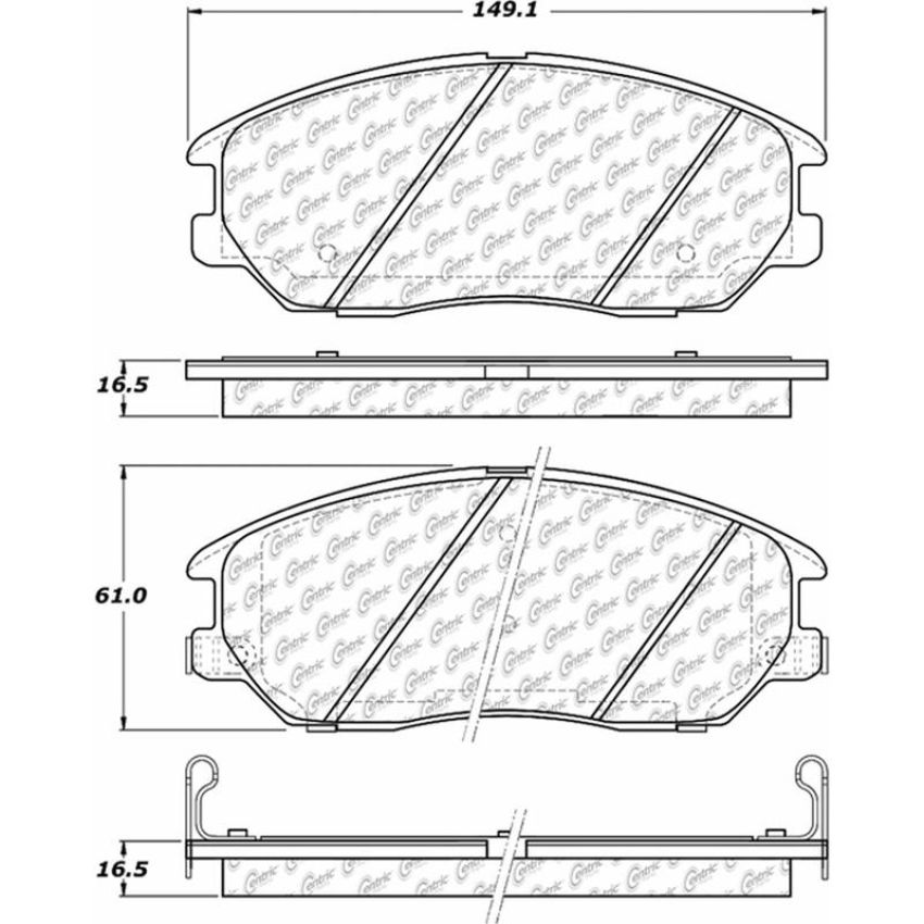 CENTRIC PARTS 105.10130 Posi Quiet Ceramic Brake Pads with Shims and Hardware