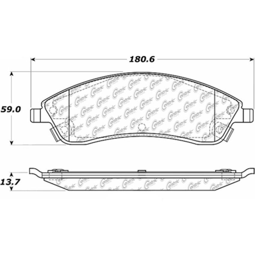 CENTRIC PARTS 105.10190 Posi Quiet Ceramic Brake Pads with Shims and Hardware