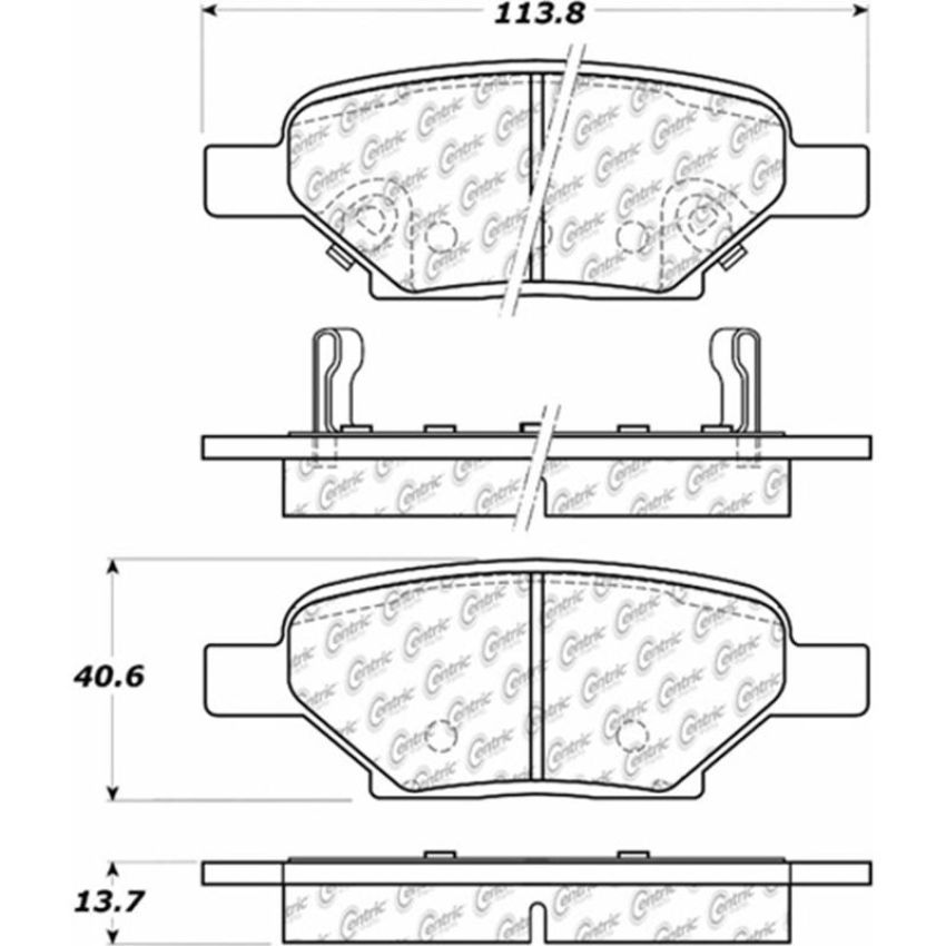 CENTRIC PARTS 105.10330 Posi Quiet Ceramic Brake Pads with Shims and Hardware
