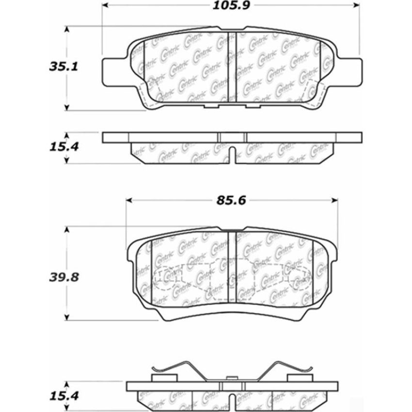 CENTRIC PARTS 105.10370 Posi Quiet Ceramic Brake Pads with Shims and Hardware