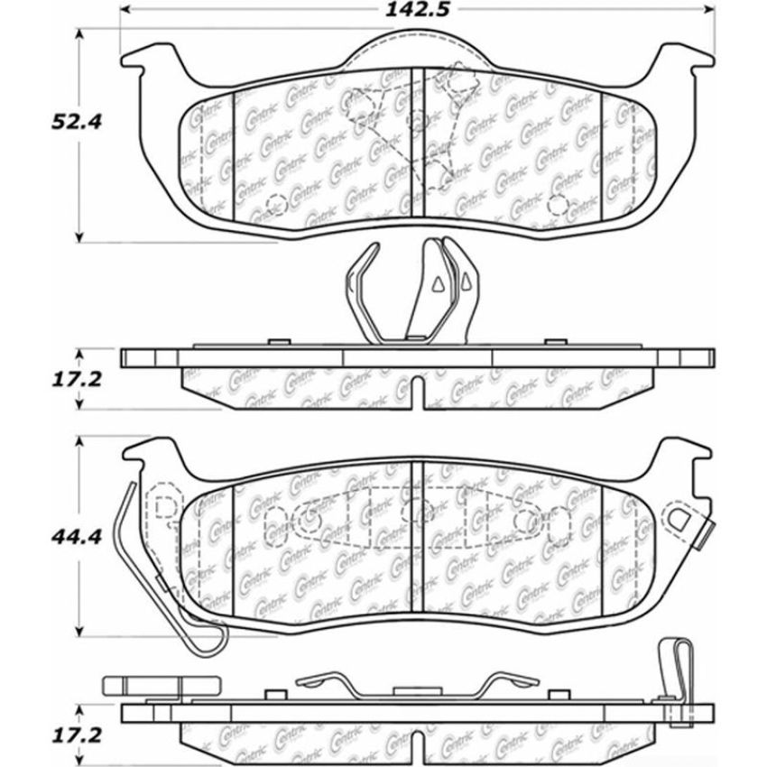 CENTRIC PARTS 105.10410 Posi Quiet Ceramic Brake Pads with Shims and Hardware