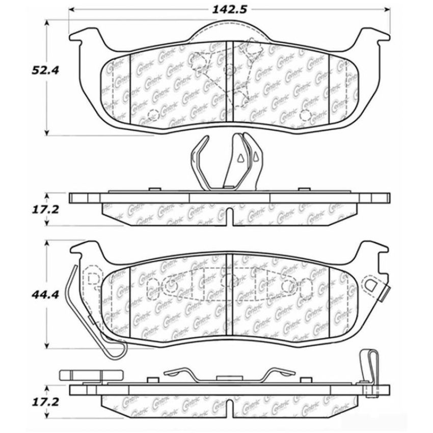 CENTRIC PARTS 105.10420 Posi Quiet Ceramic Brake Pads with Shims and Hardware