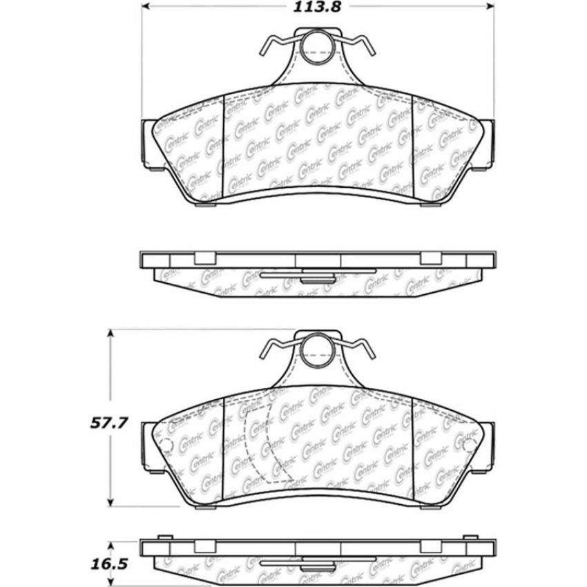 CENTRIC PARTS 105.10480 Posi Quiet Ceramic Brake Pads with Shims