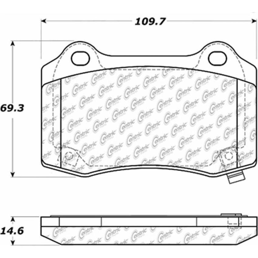 CENTRIC PARTS 105.10531 Posi Quiet Ceramic Brake Pads with Shims and Hardware