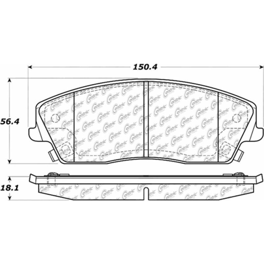 CENTRIC PARTS 105.10560 Posi Quiet Ceramic Brake Pads with Shims and Hardware