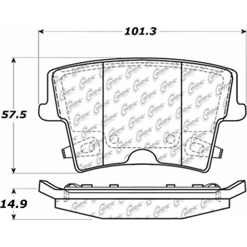 CENTRIC PARTS 105.10571 Posi Quiet Ceramic Brake Pads with Shims and Hardware